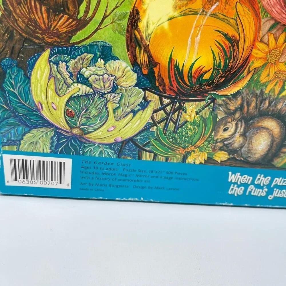 Morph Magic Anamorphic 500 Pcs Jigsaw Puzzle The Garden Glass Vintage 2000 Used